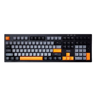 AOC 薄膜靜音108鍵有線鍵盤, 黑灰色 G2, AOC 辦公遊戲 GK180, 製造商軸