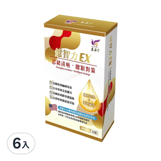 東華堂 憶智力EX 聰穎對策 - 提升記憶力、思緒清晰, 30顆, 500mg, 6盒
