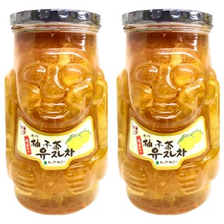 韓味不二 濟州島柚子茶禮盒 Set, 高果肉含量，甘甜潤喉，搭配糕點甜點或沙拉, 1kg, 2罐, 1盒