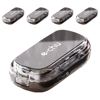 KANDO 感動 日式1/2 + 1/4切藥片器 e.chu-1214 黑色, 5個