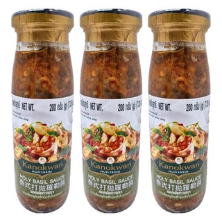 Kanokwan 泰式打拋羅勒醬, 200g, 3瓶