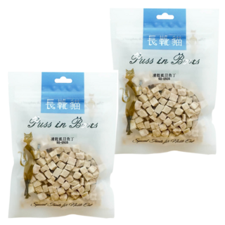 Puss in Boots 長靴貓 全齡貓 純肉凍乾 虱目魚丁 超低溫冷凍乾燥 無添加, 35g, 2包