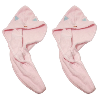 貓星人造型乾髮帽 65 x 25cm, 粉色, 2條