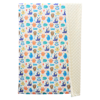 OhBabyLying 荳荳毯 冬季夾棉絨款, 黃底怪獸