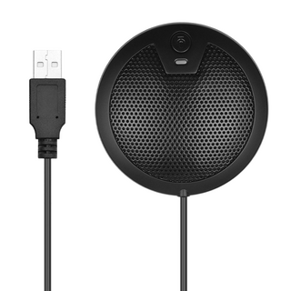 Neon 台灣霓虹 USB 360度全向會議麥克風 金屬電容麥克風 智能降噪 高靈敏度 薄型外觀 收音清晰, EMU1, 黑色