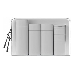 軟管分裝瓶 含100ml 80ml 50ml 15ml分裝瓶 送洗衣收納包, 1組, 北歐灰