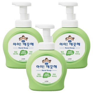 아이깨끗해 항균 폼 핸드솝 청포도향, 490ml, 3개