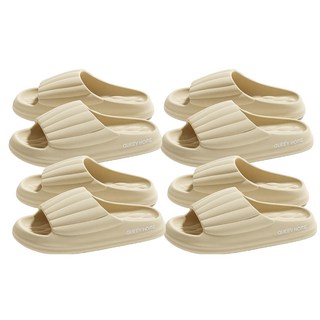 Misoroun 防層間噪音客廳室內拖鞋, 象牙白, 4個