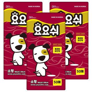 요요쉬 강아지 배변패드 와인 플로랄와인향, 50개입, 3개