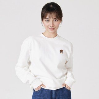 okstar 男女通用迷你瞌睡熊刺繡特級雙面棉大學T