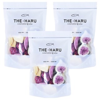 THE HARU FOODS 草莓 粉紅水蜜桃 芒果 無花果 4種混合冷凍乾燥水果, 3個, 80g