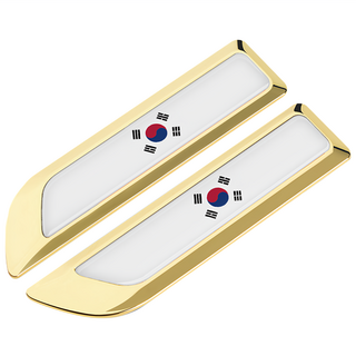 bebehome 多國旗幟車側金屬徽飾貼, 1套, 金色韓國