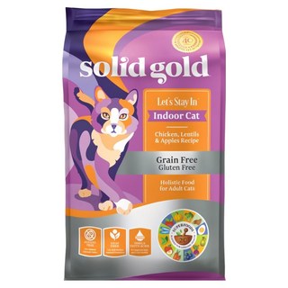 solid gold 素力高 宅宅貓吃雞 室內化毛天然貓糧 3lb, 放牧雞肉+扁豆+蘋果, 1.36kg, 1袋