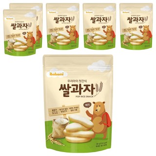 ibobomi 嬰兒米餅 無小麥 無食鹽 無砂糖 無人工添加劑 韓國國產原料, 原味, 30g, 6包