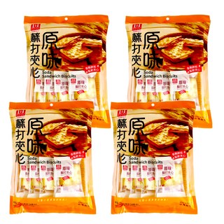安堡 原味蘇打夾心餅乾, 香脆餅乾 鬆軟夾心 全素可食, 180g, 4入