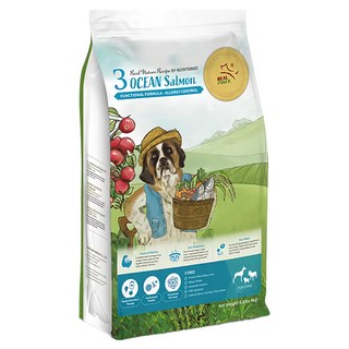 REAL POWER 瑞威 全犬3號 乾飼料，含鮭魚、Omega-3、醫藥級魚油，適用於敏感體質, 海洋魚貝, 4kg, 1袋