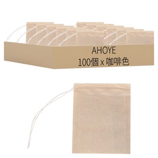 AHOYE 未漂白環保木漿泡茶袋, 100個, 咖啡色