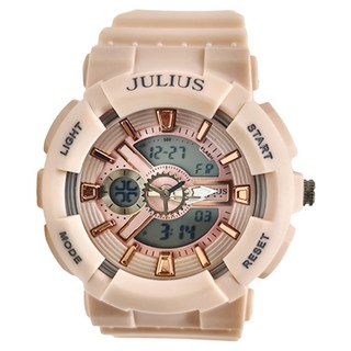 JULIUS 聚利時 兒童款 明亮時刻夜光電子日期顯示矽膠手錶 WJA1276 2WJA1276333402 小 粉面粉帶