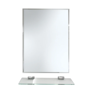 雙手萬能 歐式精品除霧浴鏡 附平台 + 平台夾, 直式 銀色 + 透明色