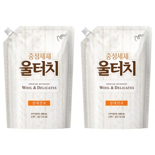 울터치 중성세제 리필, 1.3L, 2개