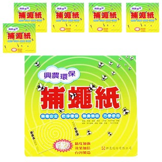 Sinon 興農環保捕蠅紙 M 5入 無毒安全乾燥方便使用, 300g, 6盒
