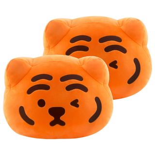 MUZIK TIGER 無業老虎 車用頸枕 眨眼胖虎, 橘色, 2個
