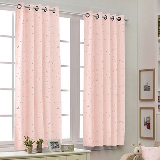 Colorstory THE ZARI 星空款扣環遮光窗簾, 奶油粉