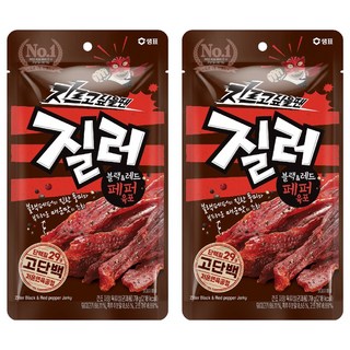 질러 블랙 & 레드 페퍼 육포, 2개, 70g