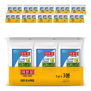 대천김 조미구이 도시락김, 5g, 72개