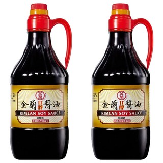 KIMLAN 金蘭 甘醇醬油，非基因改造黃豆，無添加味精和防腐劑，適用於滷、炒、沾、拌, 1.5L, 2瓶