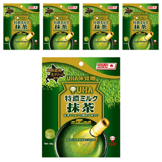 UHA味覺糖 特濃牛奶糖 抹茶味 58g, 5袋