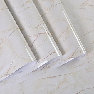 大理石 防水自黏壁紙 C161 40 x 100cm 檯面美化 PVC材質, 檀絲米白, 4個