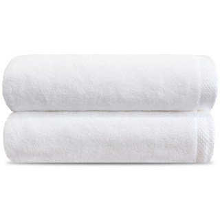 쥬련제작소 호텔 대형 바스타월 450g 40수 면사, 화이트, 2개