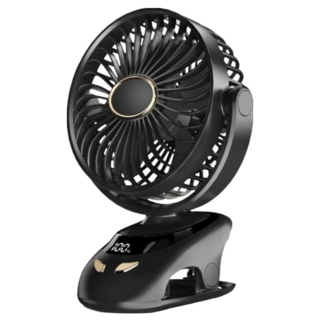 YUNMI 數顯夾子風扇, N33, 曜石黑