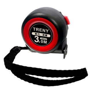 TRENY 自動煞停公制尺-3m，輕巧耐用，自動鎖定，精準測量，適用於居家裝修, 1入