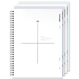 뭉구 메인페이지 수학 연습장 4분할 항균 노트, 혼합, 4권
