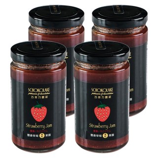 SCHOKOLAKE 巧克力雲莊 豐香草莓果粒果醬, 250g, 4罐