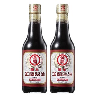 金蘭 陳年醬油, 非基改黃豆釀造, 適合滷煮快炒, 500ml, 2瓶