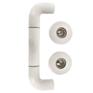 安全扶手，ABS+不鏽鋼+矽膠材質，25cm，帶夜光圈, 米白色, 1個