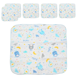 PUKU 藍色企鵝 紗布印花手帕, 30 x 30cm, 水眠羊, 6條, 6件