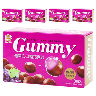 義美 QQ糖巧克球 葡萄, 135g, 5盒