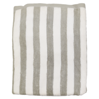 Crocodile 鱷魚 簡約彩條浴巾 71x140公分 450g 100%棉 台灣製, 灰色, 1條