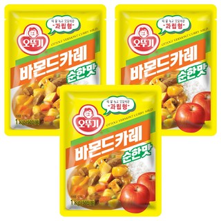 OTTOGI 不倒翁 佛蒙特咖哩粉 原味, 1kg, 3個