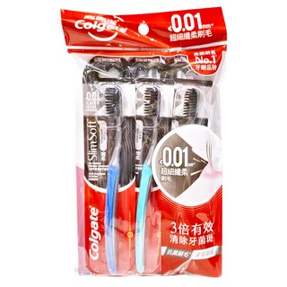 Colgate 高露潔 纖柔備長炭牙刷, 3支, 1包