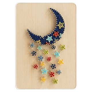 半島良品 DIY手作釘子畫弦絲掛畫 附燈串 21 x 30 x 1cm, 滿天星