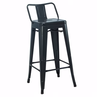 E-home Myth密斯工業風金屬低背吧檯椅 座高66cm NKC017C-blk 黑色, 1個