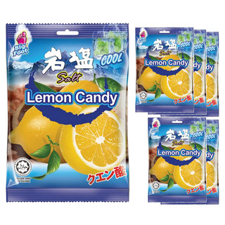 Big Foot 薄荷岩鹽檸檬糖，風味獨特，清涼爽口，鹹酸好滋味, 128g, 6袋
