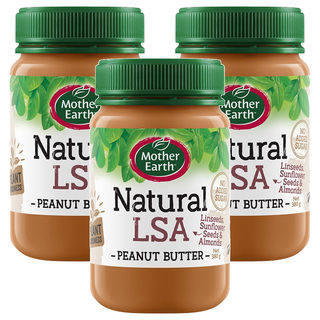 Mother Earth 紐西蘭 天然LSA花生醬 亞麻籽 葵花籽 杏仁 無添加糖, 380g, 3罐
