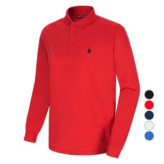 BEVERLY HILLS POLO CLUB 比佛利保羅 男女通用 涼感 透氣 Cool Ever 小logo 長袖Polo衫 CPW0T11, 紅色