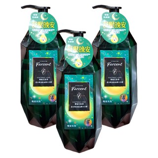 farcent 花仙子 晚安系列 香水精油胺基酸沐浴露 舒緩月光 青橘花香調, 780g, 3瓶